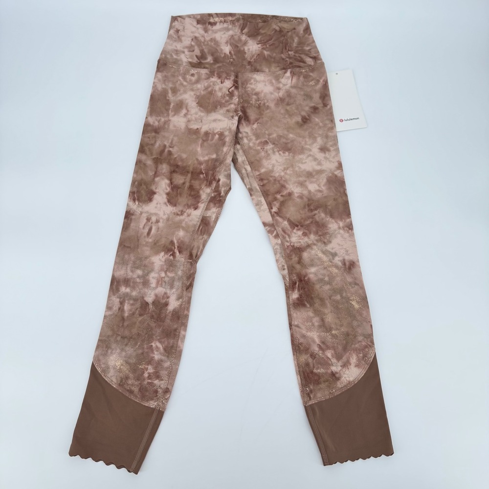 Lululemon Align Pant 25" Scallop Shine Bronze Wash Metallic Rose Gold Size 6 - Picture 1 of 4